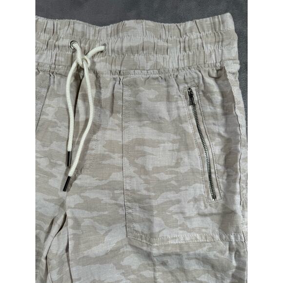 Athleta Cabo Tide Linen Jogger Women’s Size 4T Tall Natural Beige Camo Print - Picture 3 of 12